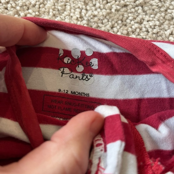 Kickee Red and White Striped Footie - Picture 2 of 2